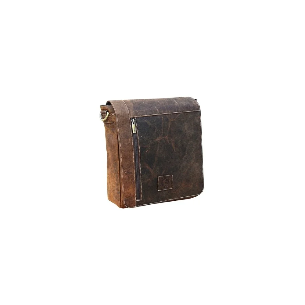 Urban Dezire Brown Distressed Leather Messenger Bag Crossbody‎